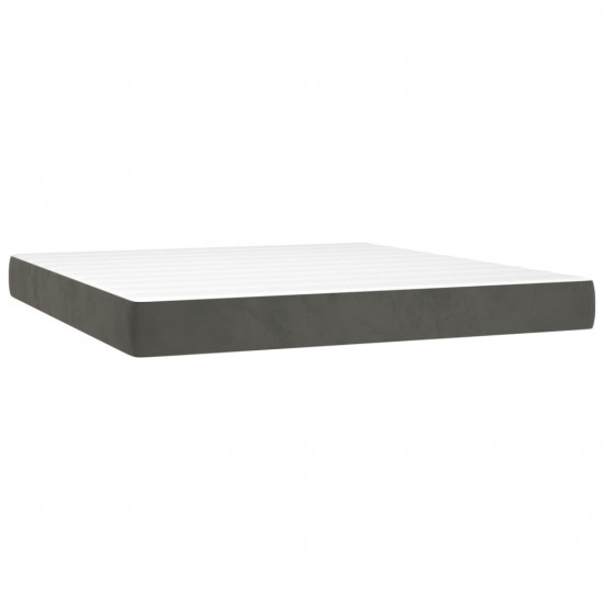 Posteľný rám boxspring s matracom tmavosivý 180x200 cm zamat