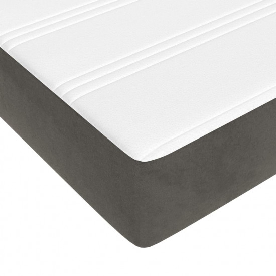 Posteľný rám boxspring s matracom tmavosivý 180x200 cm zamat