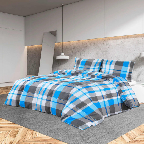 Súprava obliečok na paplón modro-sivá 200x200 cm bavlna
