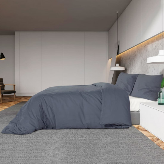 Súprava obliečok na paplón antracitová 200x200 cm bavlna