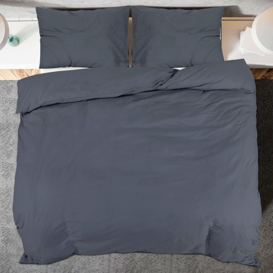 Súprava obliečok na paplón antracitová 200x200 cm bavlna