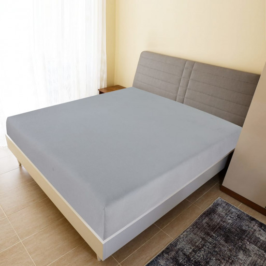 Priliehavé prestieradlo Jersey sivé 140x200 cm bavlna