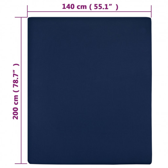 Priliehavé prestieradlo Jersey námorn. modré 140x200 cm bavlna