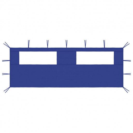 Bočná stena altánku s oknami 6x2 m modrá