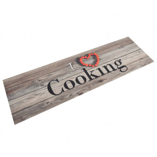 Kuchynský koberec umývateľný Cooking sivý 45x150 cm zamat