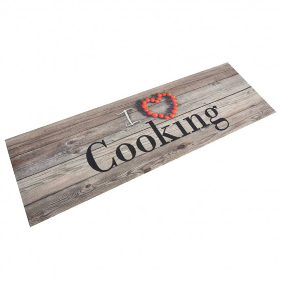 Kuchynský koberec umývateľný Cooking sivý 60x180 cm zamat