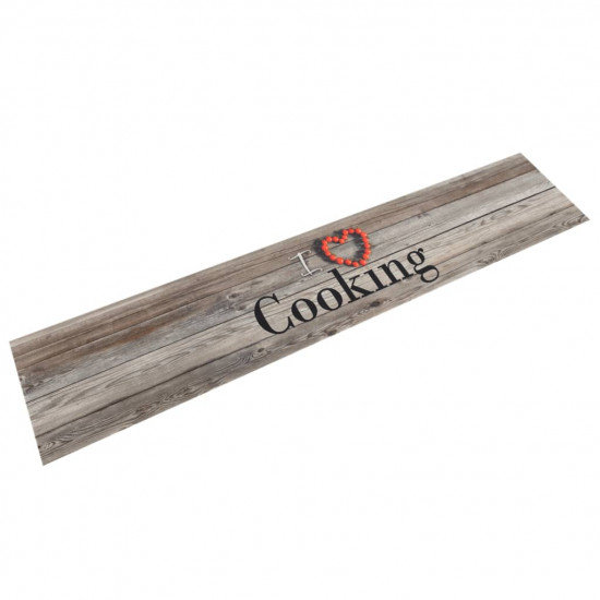 Kuchynský koberec umývateľný Cooking sivý 60x300 cm zamat