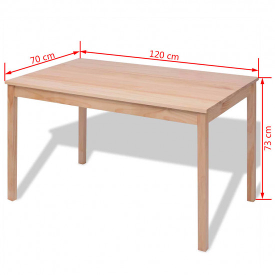 7-dielny jedálenský set z borovicového dreva