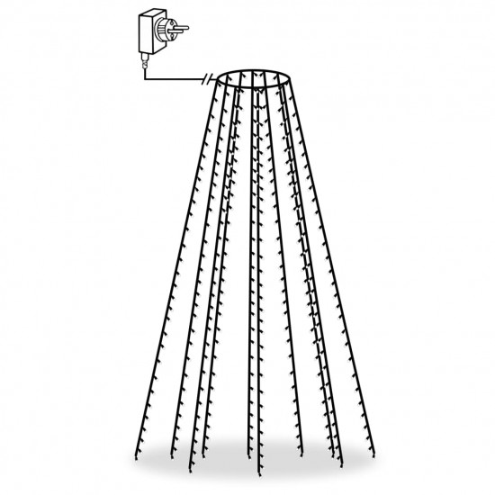 Svetelná sieť na vianočný stromček 250 LED, modrá 250 cm