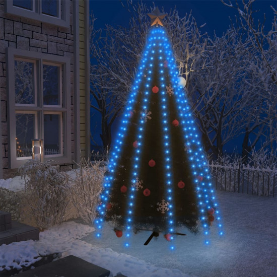 Svetelná sieť na vianočný stromček 250 LED, modrá 250 cm
