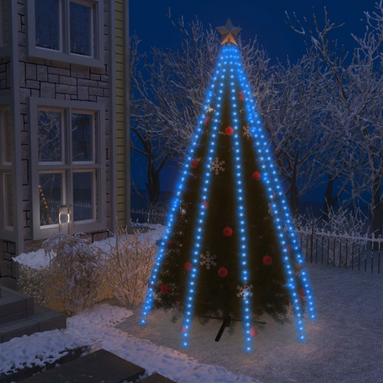 Svetelná sieť na vianočný stromček 400 LED, modrá 400 cm