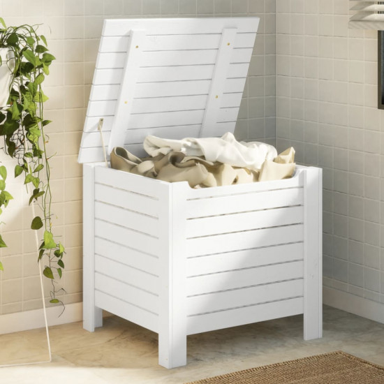 Úložný box s vekom RANA biely 60x49x54 cm borovicový masív