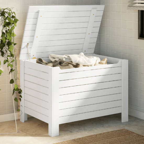 Úložný box s vekom RANA biely 80x49x54 cm borovicový masív