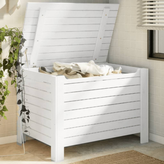 Úložný box s vekom RANA biely 100x49x54 cm borovicový masív