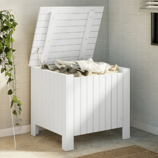 Úložný box s vekom RANA biely 60x49x54 cm borovicový masív