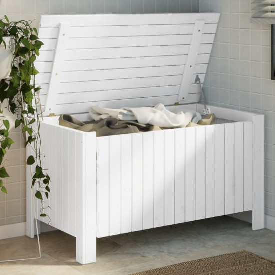 Úložný box s vekom RANA biely 100x49x54 cm borovicový masív