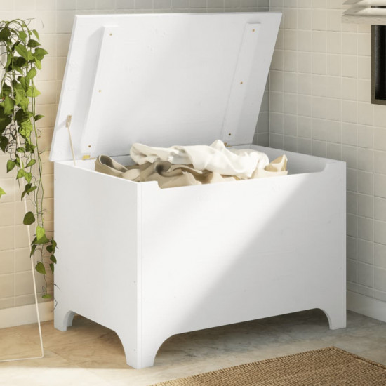 Úložný box s vekom RANA biely 80x49x54 cm borovicový masív