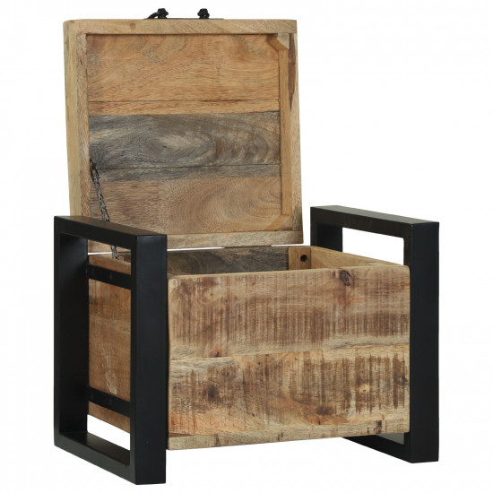 Úložné truhly 40x30x30cm z masívneho mangového dreva a kovu