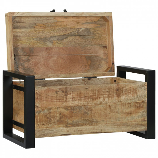 Úložné truhly 60x30x30cm z pevného mangového dreva a kovu