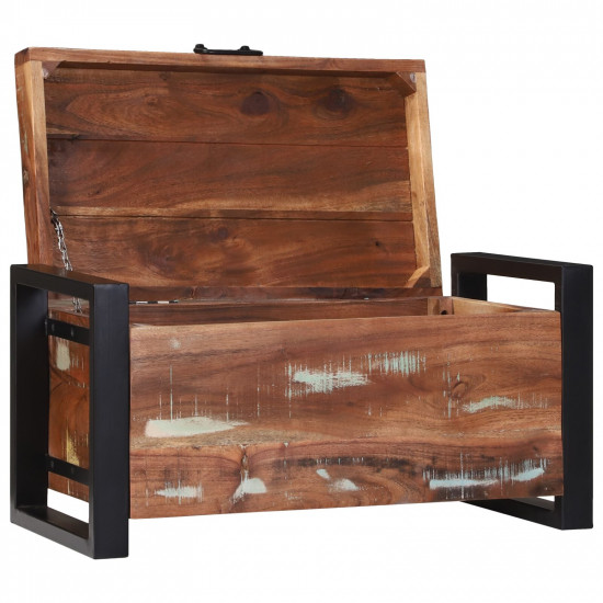 Úložné truhly 60x30x30cm zo solidného recyklovaného dreva a kovu