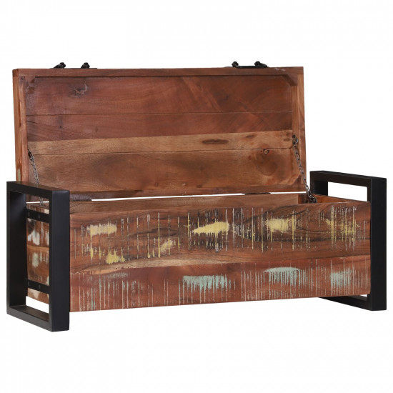 Úložné truhly 80x30x30cm z masívneho recyklovaného dreva a kovu