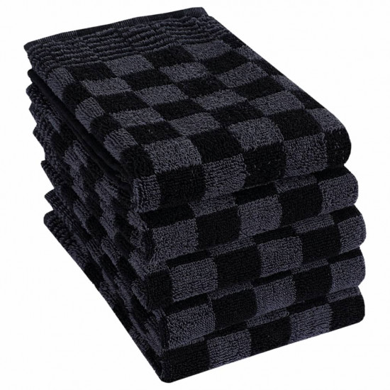 10-dielna súprava uterákov čierno-sivá bavlna