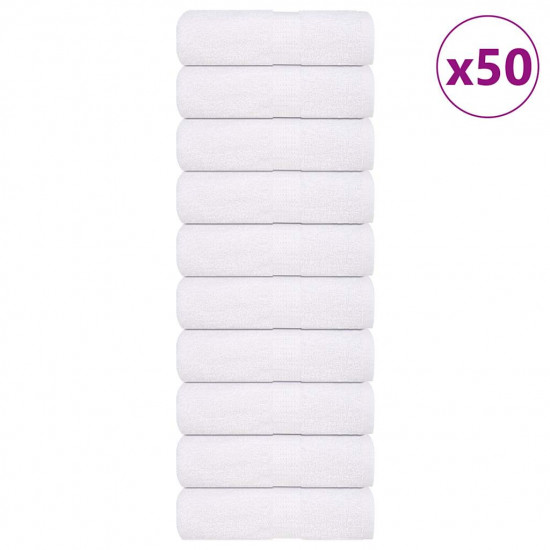 Uteráky na ruky 50 ks, biela 30x30 cm 360 g/m2, 100 % bavlna