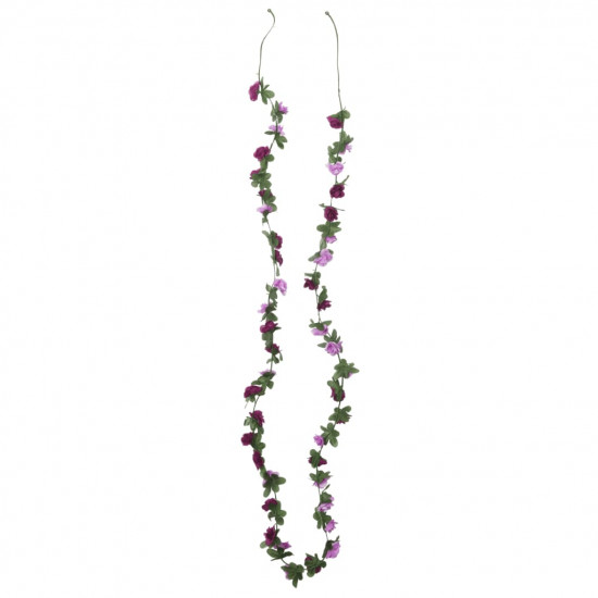 Umelé kvetinové girlandy 6 ks jarné fialové 250 cm
