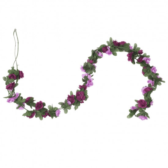 Umelé kvetinové girlandy 6 ks jarné fialové 250 cm