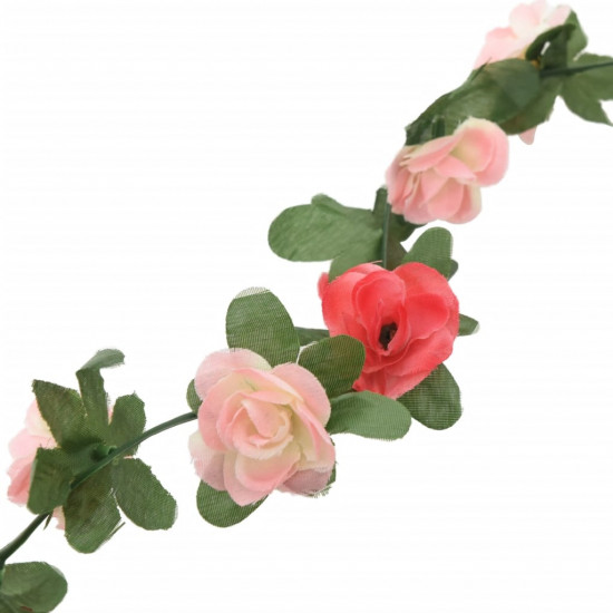 Umelé kvetinové girlandy 6 ks jarné ružové 250 cm