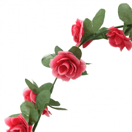 Umelé kvetinové girlandy 6 ks jarné ružovo-červené 250 cm