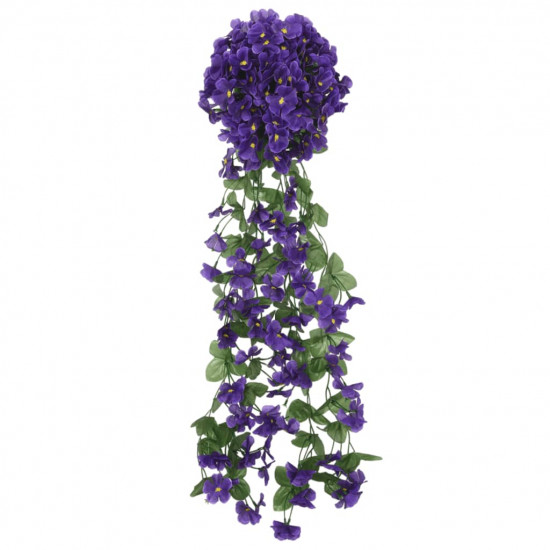 Umelé kvetinové girlandy 3 ks tmavofialové 85 cm