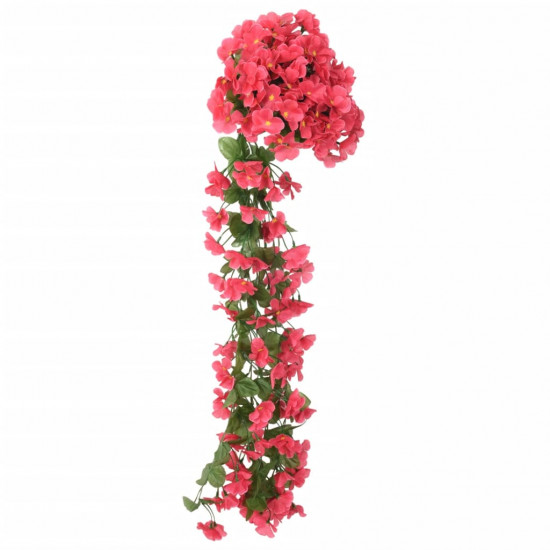 Umelé kvetinové girlandy 3 ks ružovočervené 85 cm