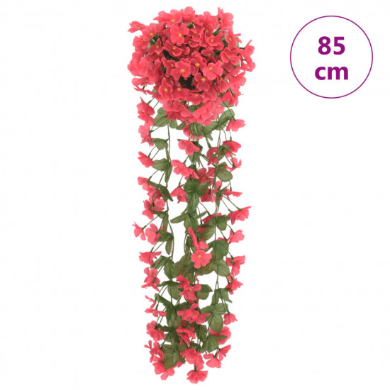Umelé kvetinové girlandy 3 ks ružovočervené 85 cm