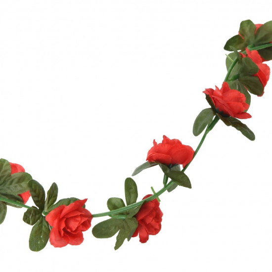 Umelé kvetinové girlandy 6 ks červené 240 cm