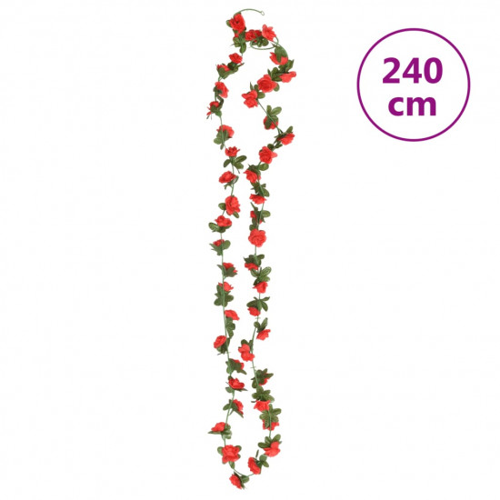 Umelé kvetinové girlandy 6 ks červené 240 cm