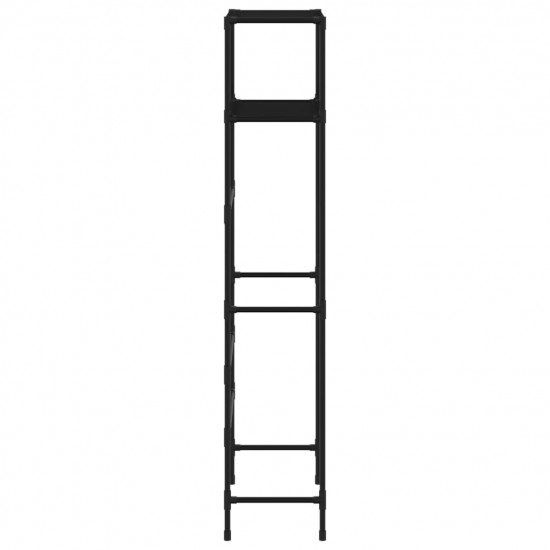 2-poschodový úložný stojan nad WC čierny 53,5x28x143 cm železo