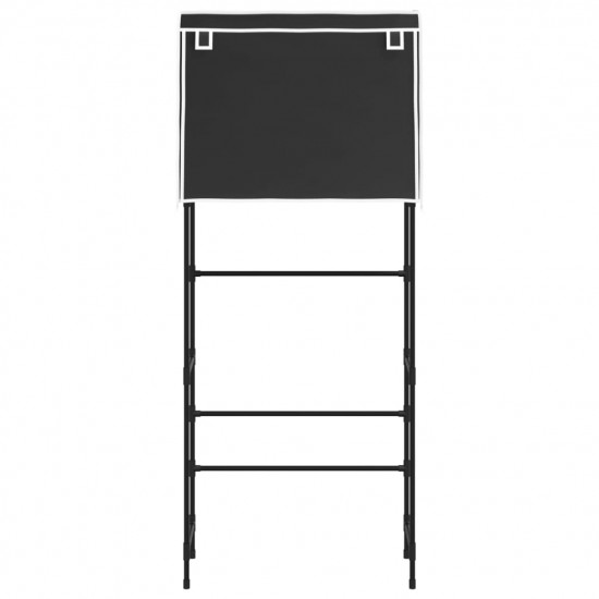 2-poschodový úložný regál nad práčku čierny 71x29,5x170,5 cm