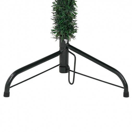 Úzky zasnežený umelý vianočný polovičný stromček 180 cm