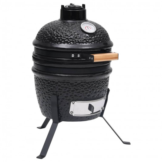 2 v 1 Kamado gril s udiarňou keramika 56 cm čierny