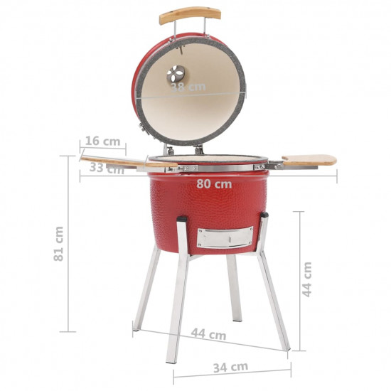 Kamado gril s udiarňou keramika 81 cm