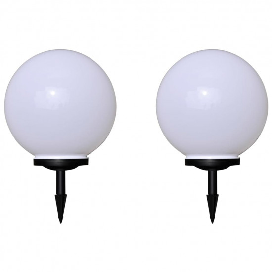 Vonkajšie LED lampy k chodníku so špicatým hrotom 2 ks 40 cm