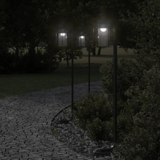 Vonkajšia stojaca lampa čierna 100 cm nehrdzavejúca oceľ
