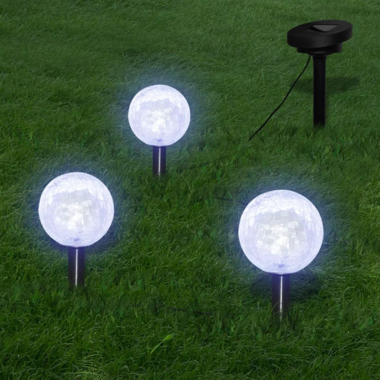 Solárne 3 LED záhradné guľové svetlá s kolíkmi solárnym panelom