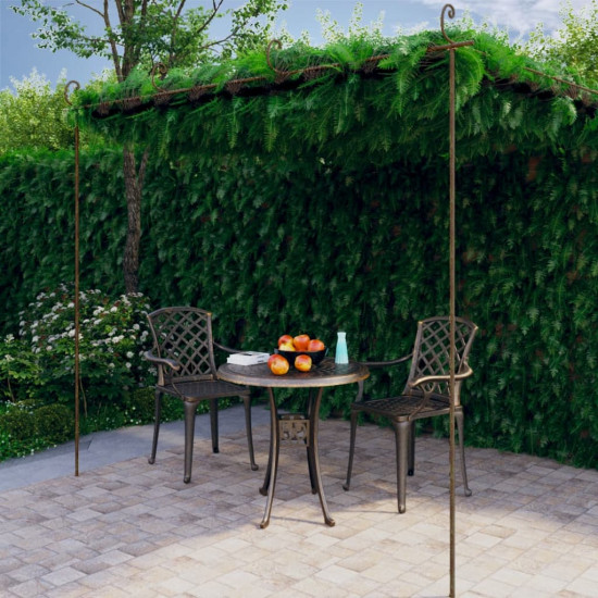 Záhradná pergola, starožitná hnedá 4x3x2,5 m, železo