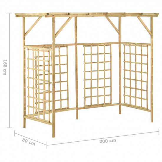 Záhradná pergola pre tri koše impregnovaná borovica