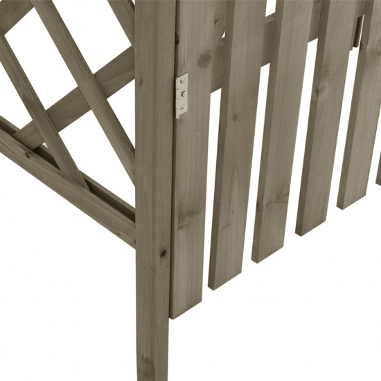 Pergola s bránkou 116x40x204 cm sivá masívne jedľové drevo