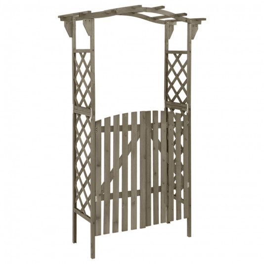 Pergola s bránkou 116x40x204 cm sivá masívne jedľové drevo