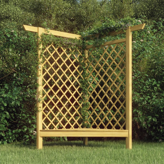 Rohová pergola s lavičkou 166x81x174 cm impregnovaná borovica