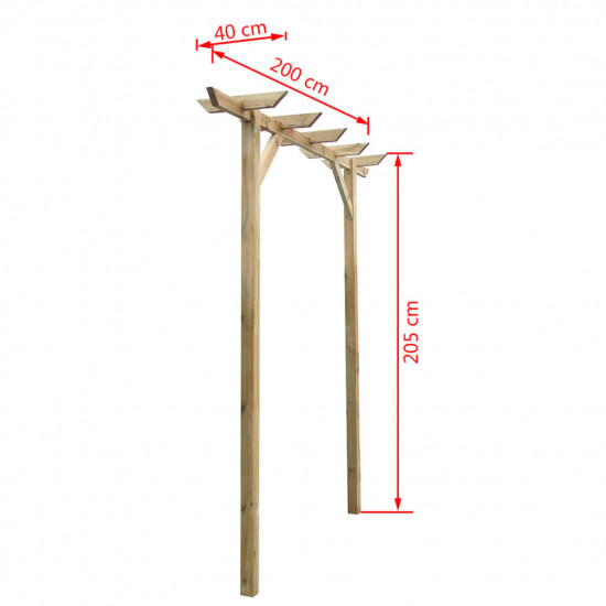 Záhradná pergola 200x40x205 cm, drevo